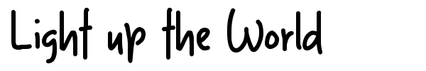 Light up the World font preview